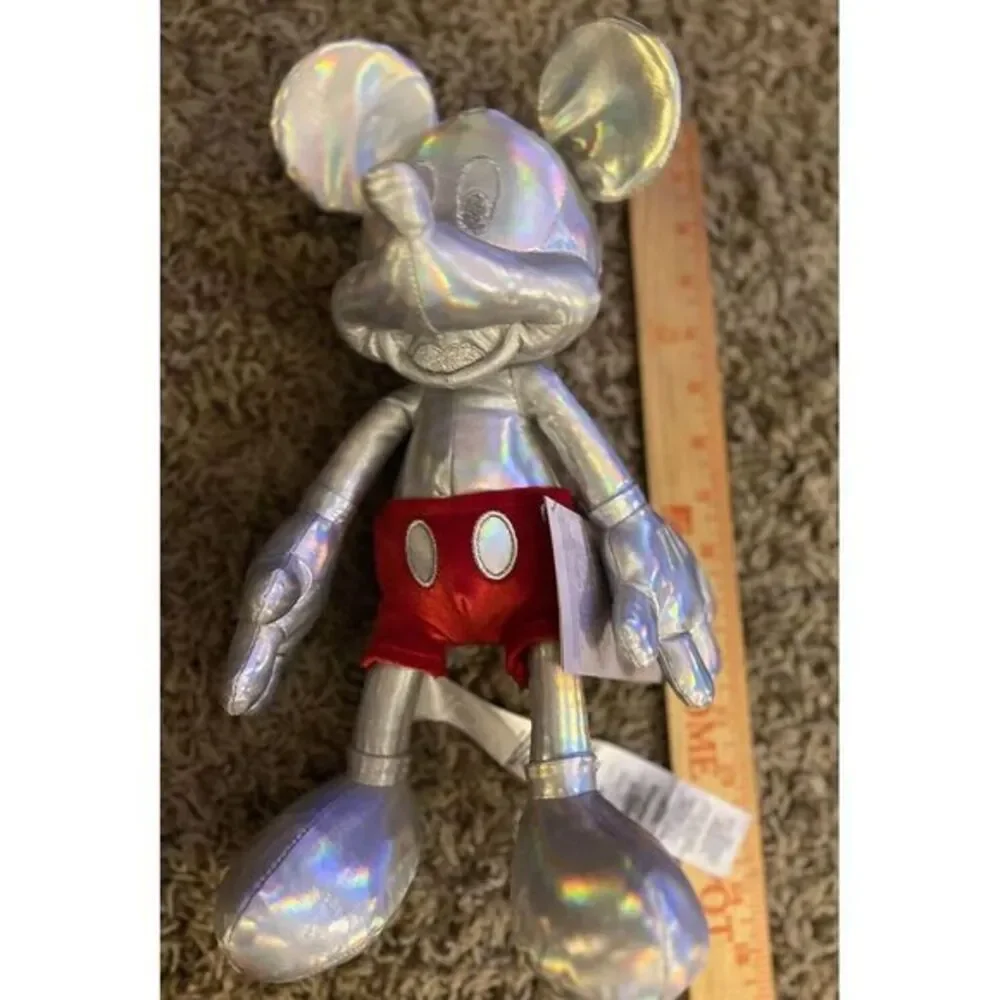 2023 Disney Parks 100th Anniversary Mickey Mouse Silver Platinum Plush Toy‎ New